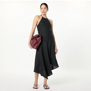 NWT The Drop Women’s Ciga Halter Maxi Dress, Linen, Asymmetrical, L